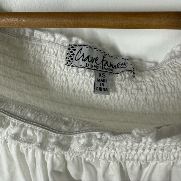 Almost Famous White Lace Trimmed Blouse XS - Picture 2 of 6